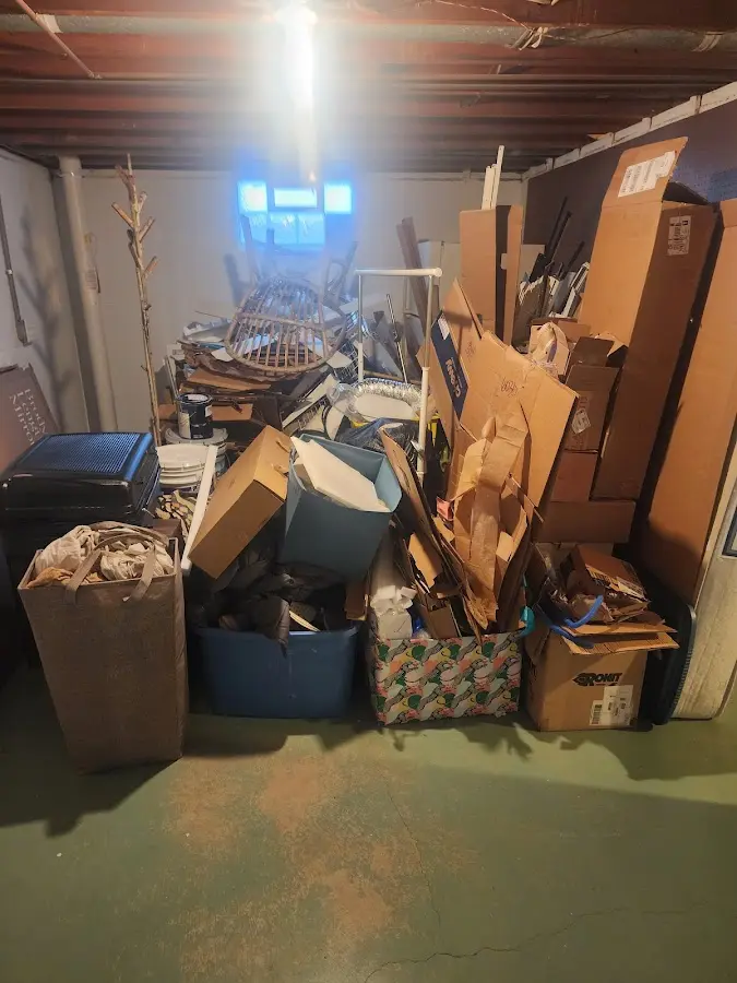 Roll-off dumpster container at job site for 4 Yard Dumpster Rental in Oakland